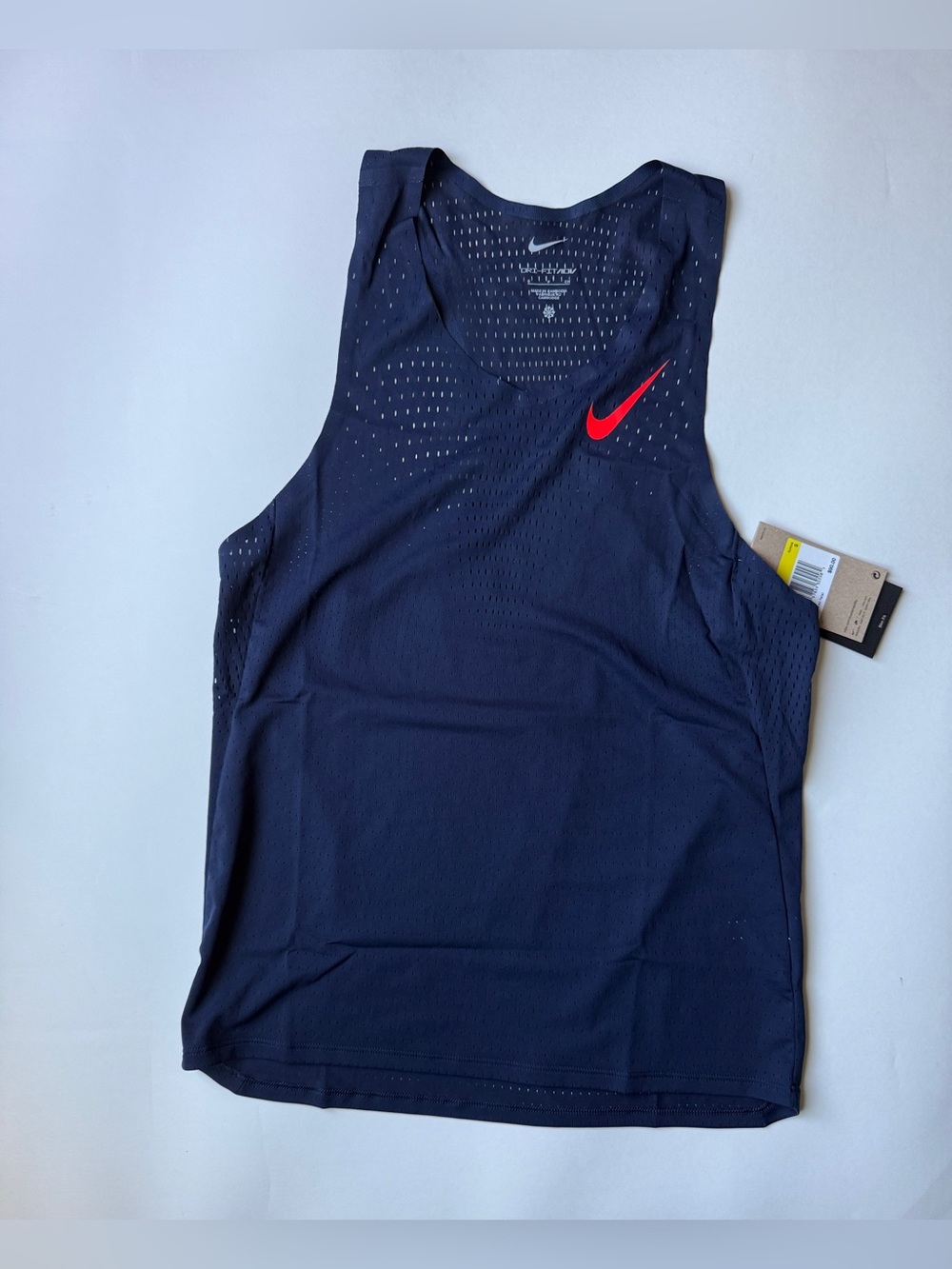 Nike [XS-S] Men's AeroSwift Dri-FIT ADV Running Singlet Obsidian FN4231-451 - Picture 3 of 9